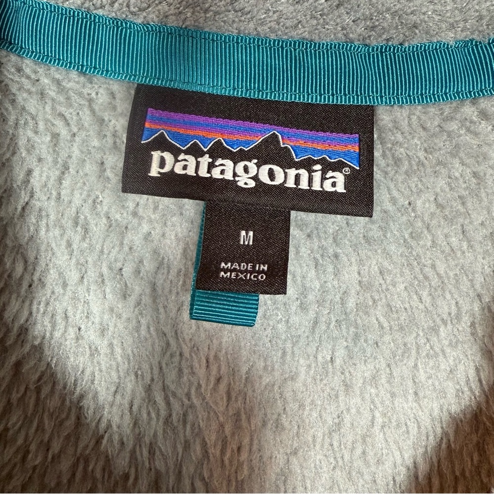 Patagonia Women’s Retool Snap-T Fleece Pullover Gray & Teal. Size Medium. NWOT - Picture 3 of 16